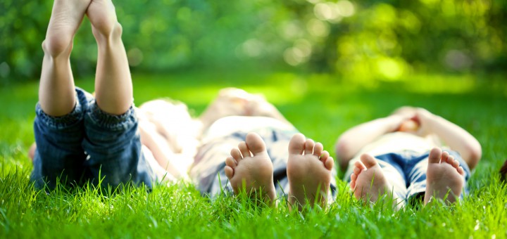 Children having picnic